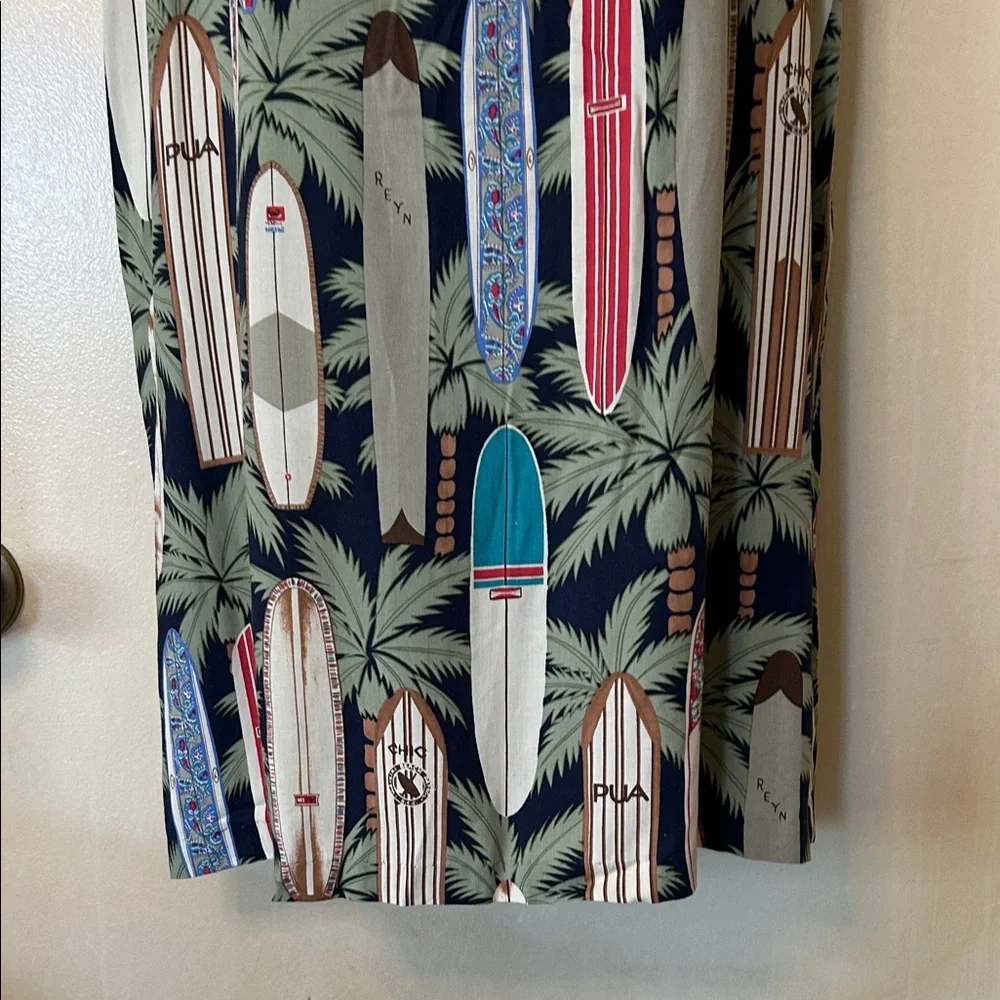 reyn spooner Navy Tropical Surfboard Print Mini Dress size L - Picture 5 of 11